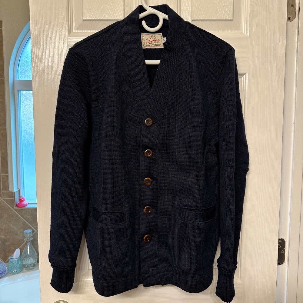 Dehen 1920 Classic Cardigan Dark Navy Medium US Men NWT never worn